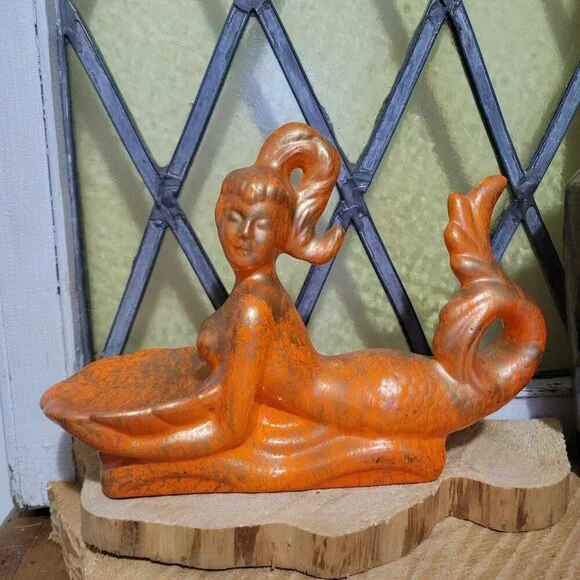 Mermaid Soap Dish Gold & Orange - Picture 3 of 10